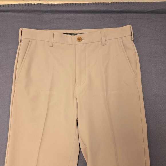 Izod Mens 32 Performance Golf Khaki Straight Leg Pants Tan Preppy Country Club - Picture 3 of 9